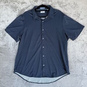 INFINITY MEN 'S LINEAR FLEX SHORT SLEEVE SHIRT, Dark Blue SIZE XL